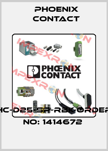 HC-D25-SP-RBK-ORDER NO: 1414672  Phoenix Contact