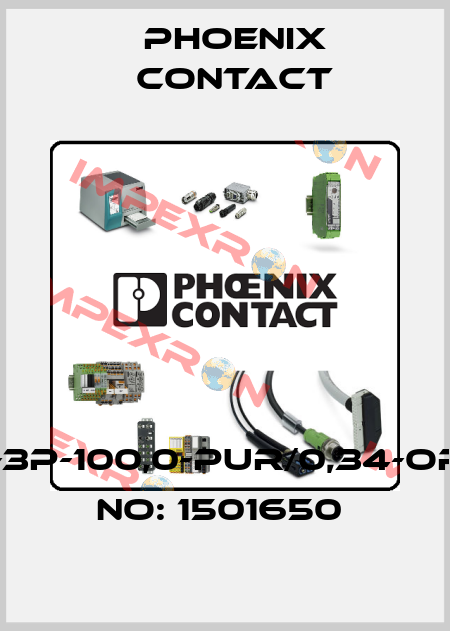 SAC-3P-100,0-PUR/0,34-ORDER NO: 1501650  Phoenix Contact