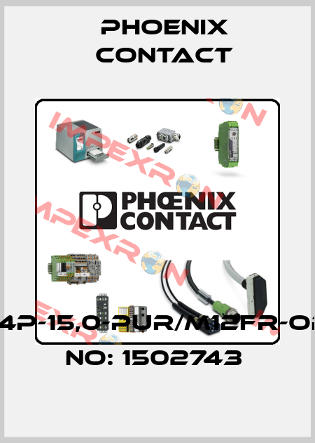 SAC-4P-15,0-PUR/M12FR-ORDER NO: 1502743  Phoenix Contact