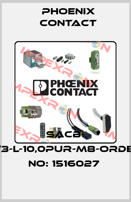SACB- 4/3-L-10,0PUR-M8-ORDER NO: 1516027  Phoenix Contact