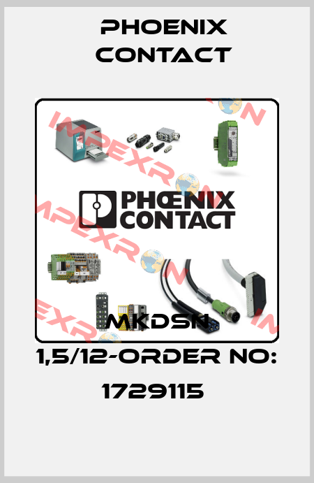 MKDSN 1,5/12-ORDER NO: 1729115  Phoenix Contact