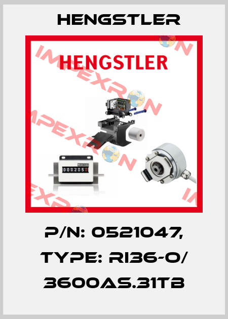 p/n: 0521047, Type: RI36-O/ 3600AS.31TB Hengstler
