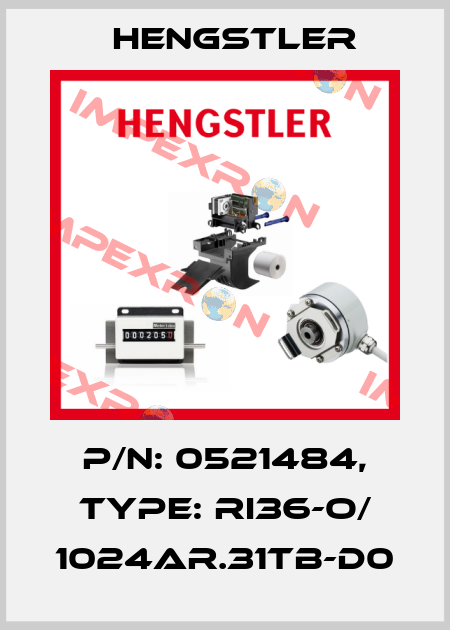 p/n: 0521484, Type: RI36-O/ 1024AR.31TB-D0 Hengstler