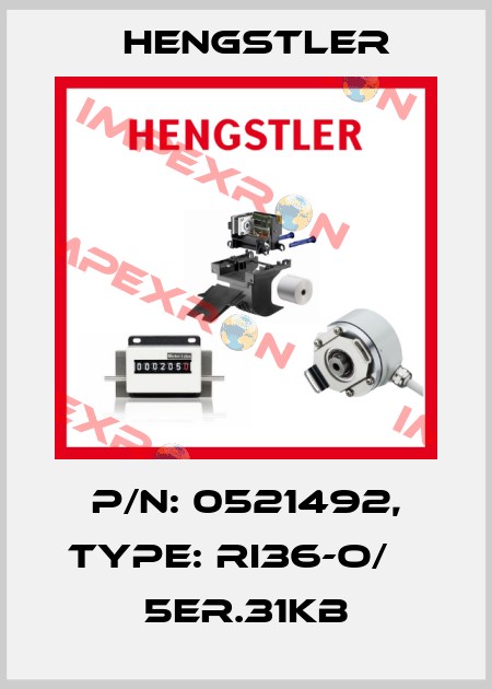 p/n: 0521492, Type: RI36-O/    5ER.31KB Hengstler