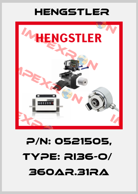 p/n: 0521505, Type: RI36-O/  360AR.31RA Hengstler