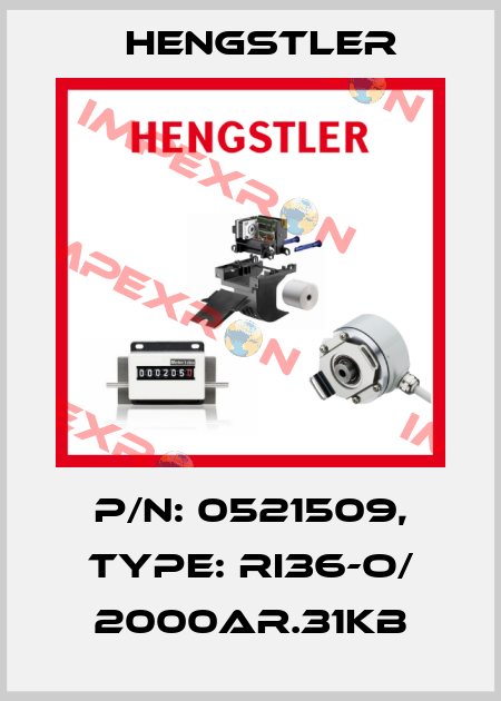p/n: 0521509, Type: RI36-O/ 2000AR.31KB Hengstler