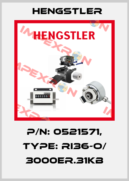 p/n: 0521571, Type: RI36-O/ 3000ER.31KB Hengstler