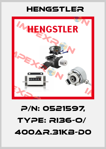 p/n: 0521597, Type: RI36-O/  400AR.31KB-D0 Hengstler