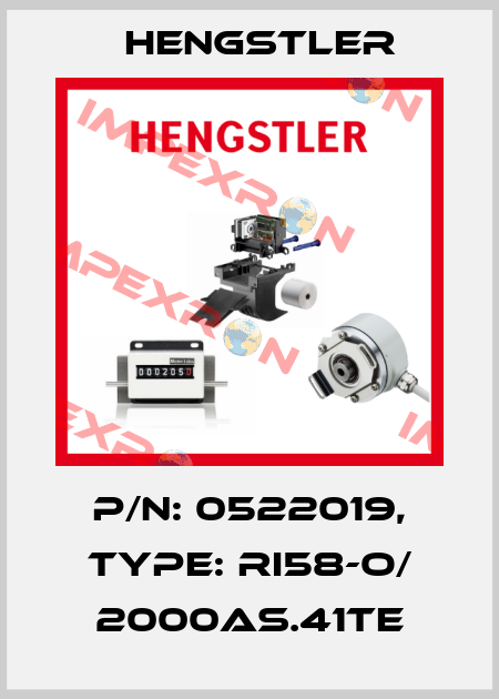 p/n: 0522019, Type: RI58-O/ 2000AS.41TE Hengstler