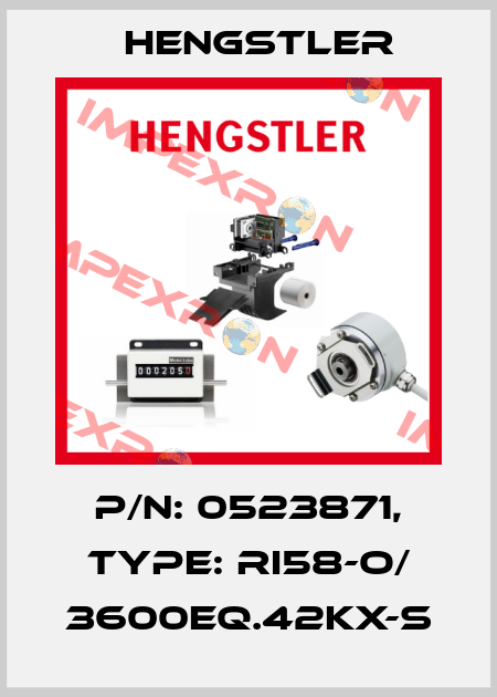 p/n: 0523871, Type: RI58-O/ 3600EQ.42KX-S Hengstler