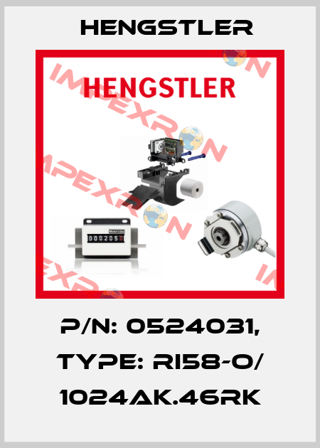 p/n: 0524031, Type: RI58-O/ 1024AK.46RK Hengstler