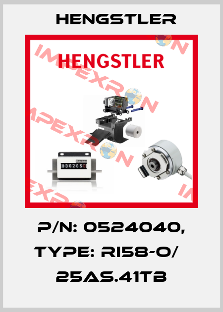 p/n: 0524040, Type: RI58-O/   25AS.41TB Hengstler