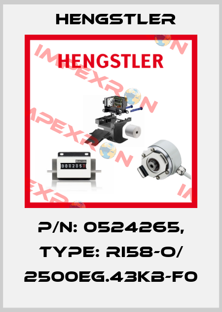 p/n: 0524265, Type: RI58-O/ 2500EG.43KB-F0 Hengstler