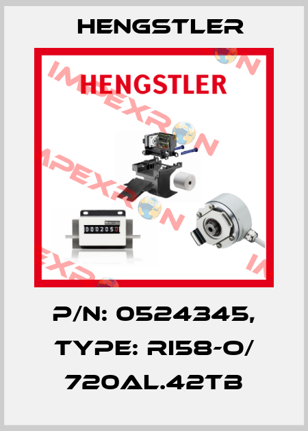p/n: 0524345, Type: RI58-O/ 720AL.42TB Hengstler