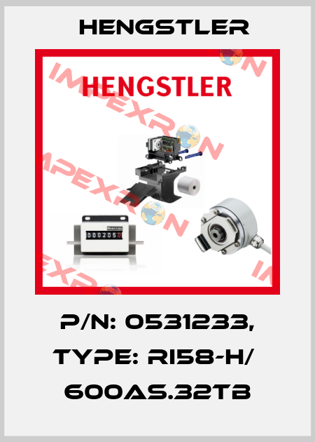 p/n: 0531233, Type: RI58-H/  600AS.32TB Hengstler