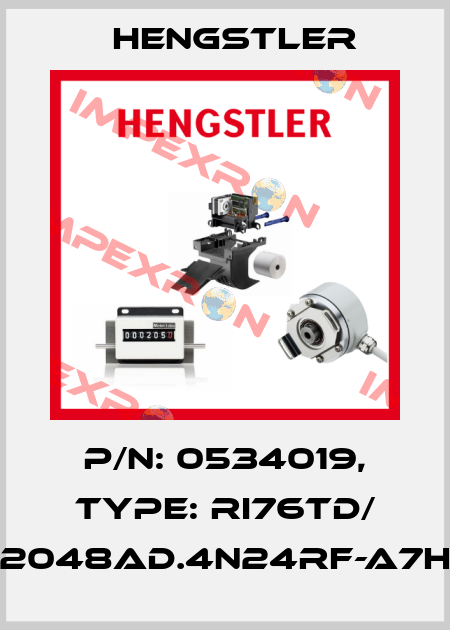 p/n: 0534019, Type: RI76TD/ 2048AD.4N24RF-A7H Hengstler