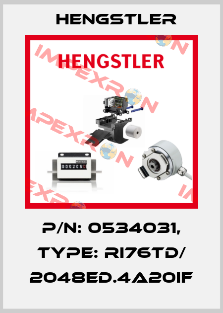 p/n: 0534031, Type: RI76TD/ 2048ED.4A20IF Hengstler