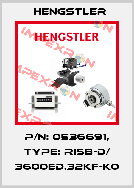 p/n: 0536691, Type: RI58-D/ 3600ED.32KF-K0 Hengstler
