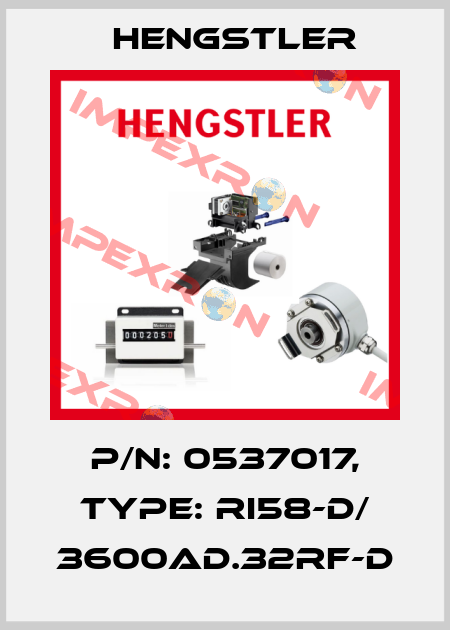 p/n: 0537017, Type: RI58-D/ 3600AD.32RF-D Hengstler