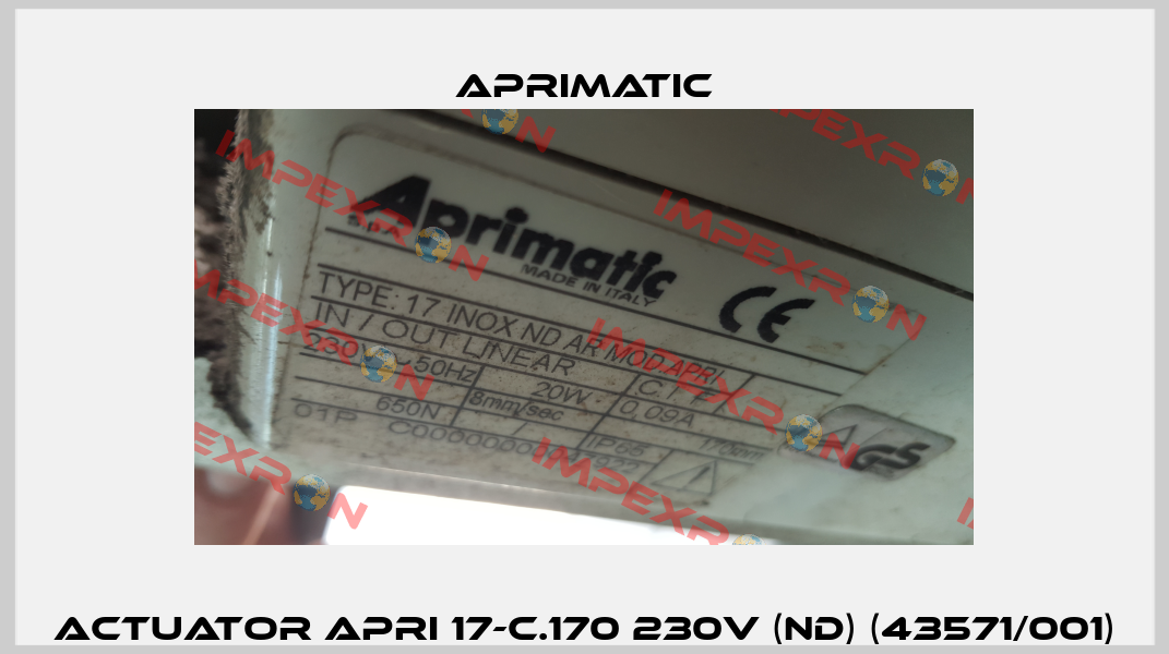 ACTUATOR APRI 17-C.170 230V (ND) (43571/001) Aprimatic