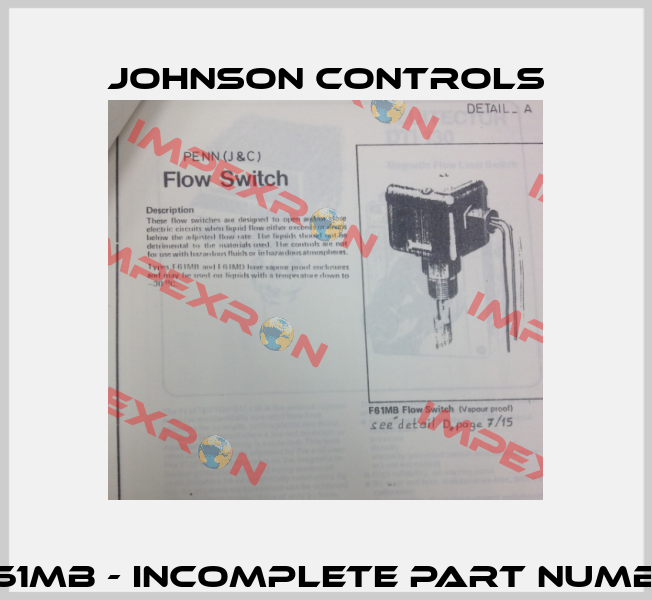 FM61MB - incomplete part number  Johnson Controls