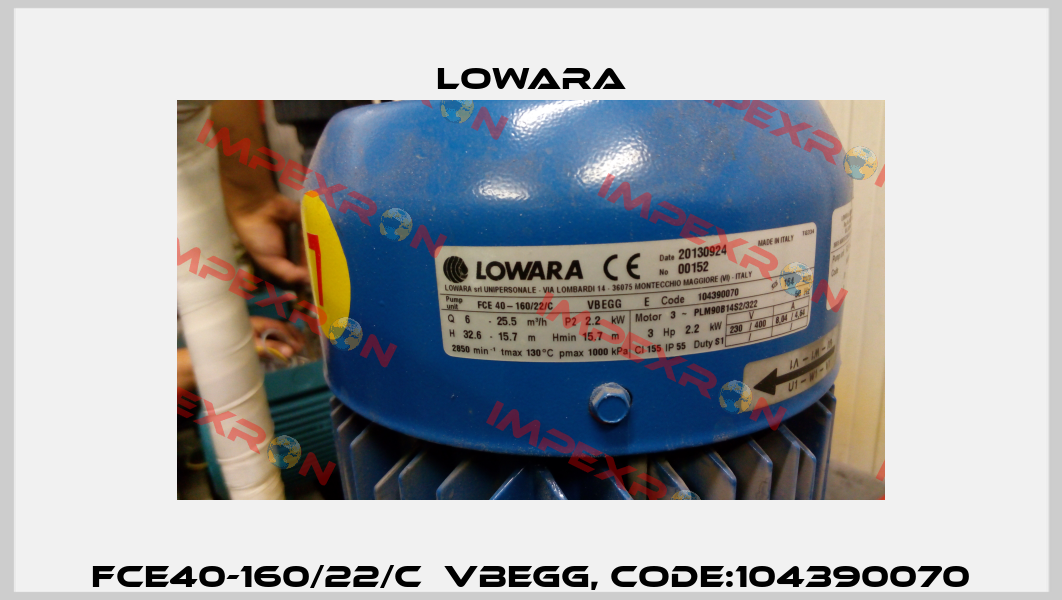 FCE40-160/22/C  VBEGG, Code:104390070 Lowara
